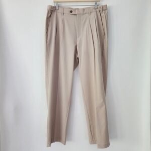 TGW Men's Pleated Golf Pants Size 36x32‎ Beige Relaxed Fit